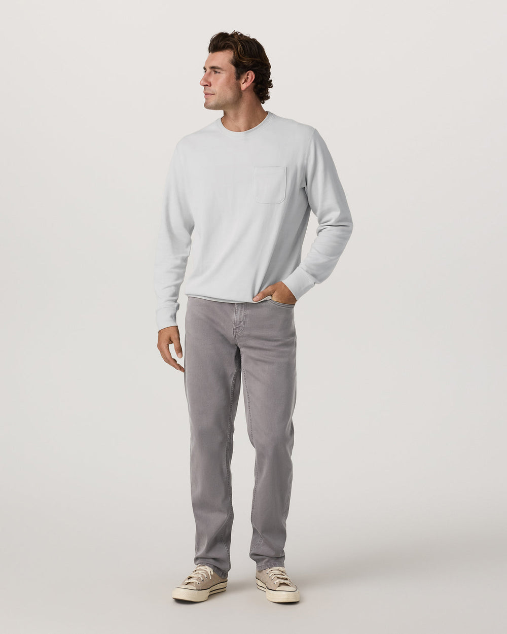 Benton Stretch Twill Pant Classic Fit 30" Cavern Grey Jeans | Vuori US