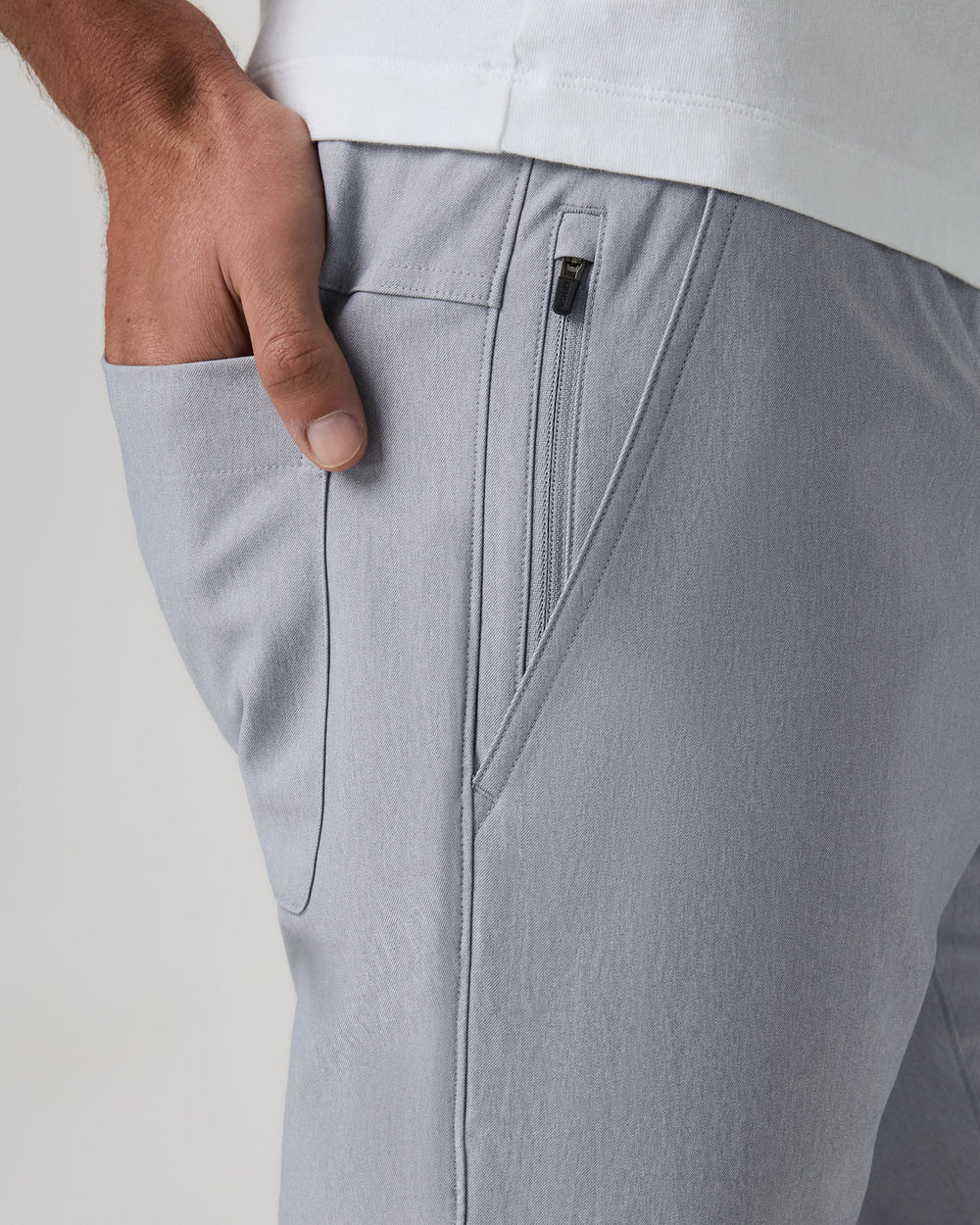 Cascade Elastic Waist Trouser Classic Fit 30" Heather Grey | Vuori Online