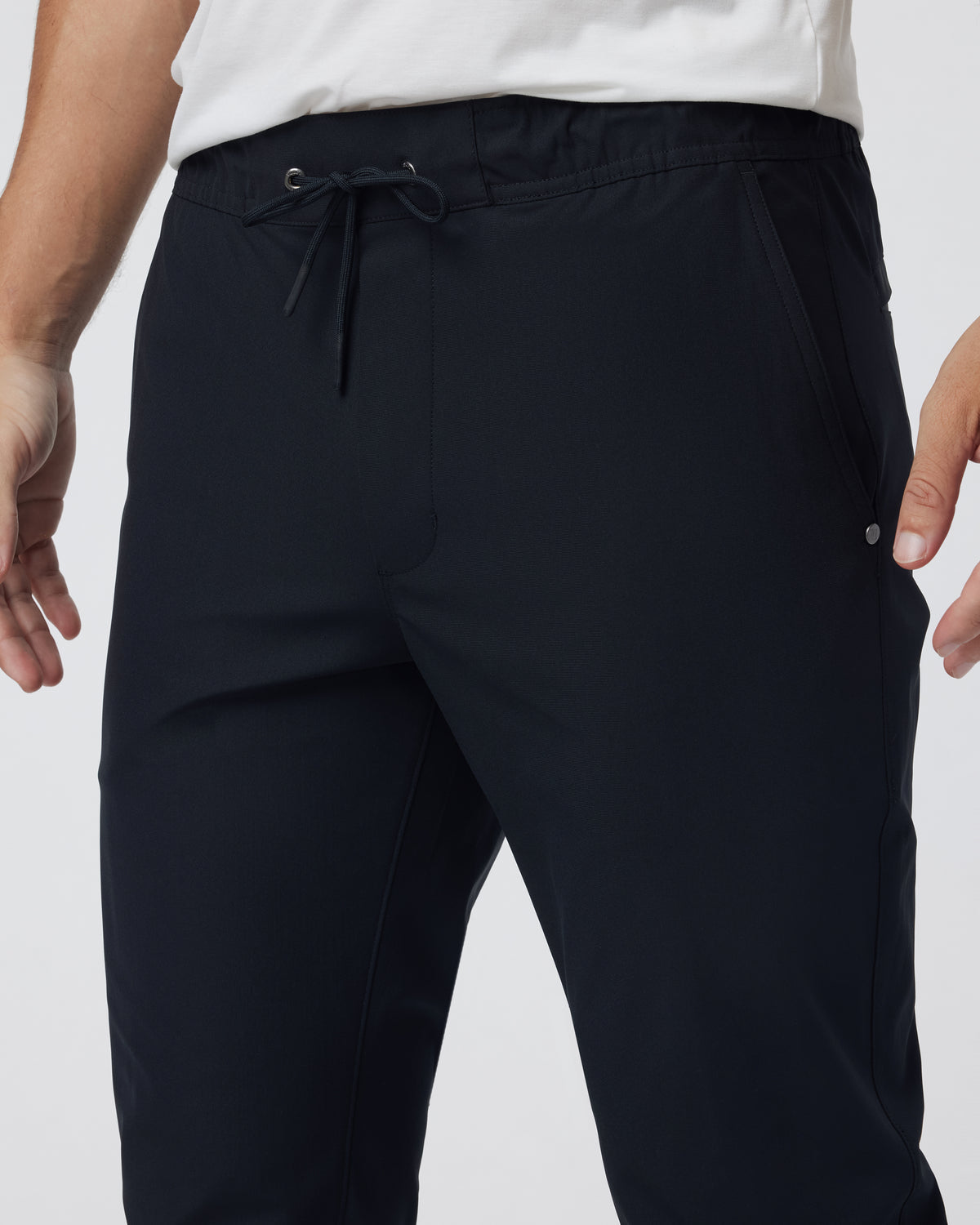 Meta Elastic Waist Pant Black 5-Pocket Stretch Pants | Vuori US