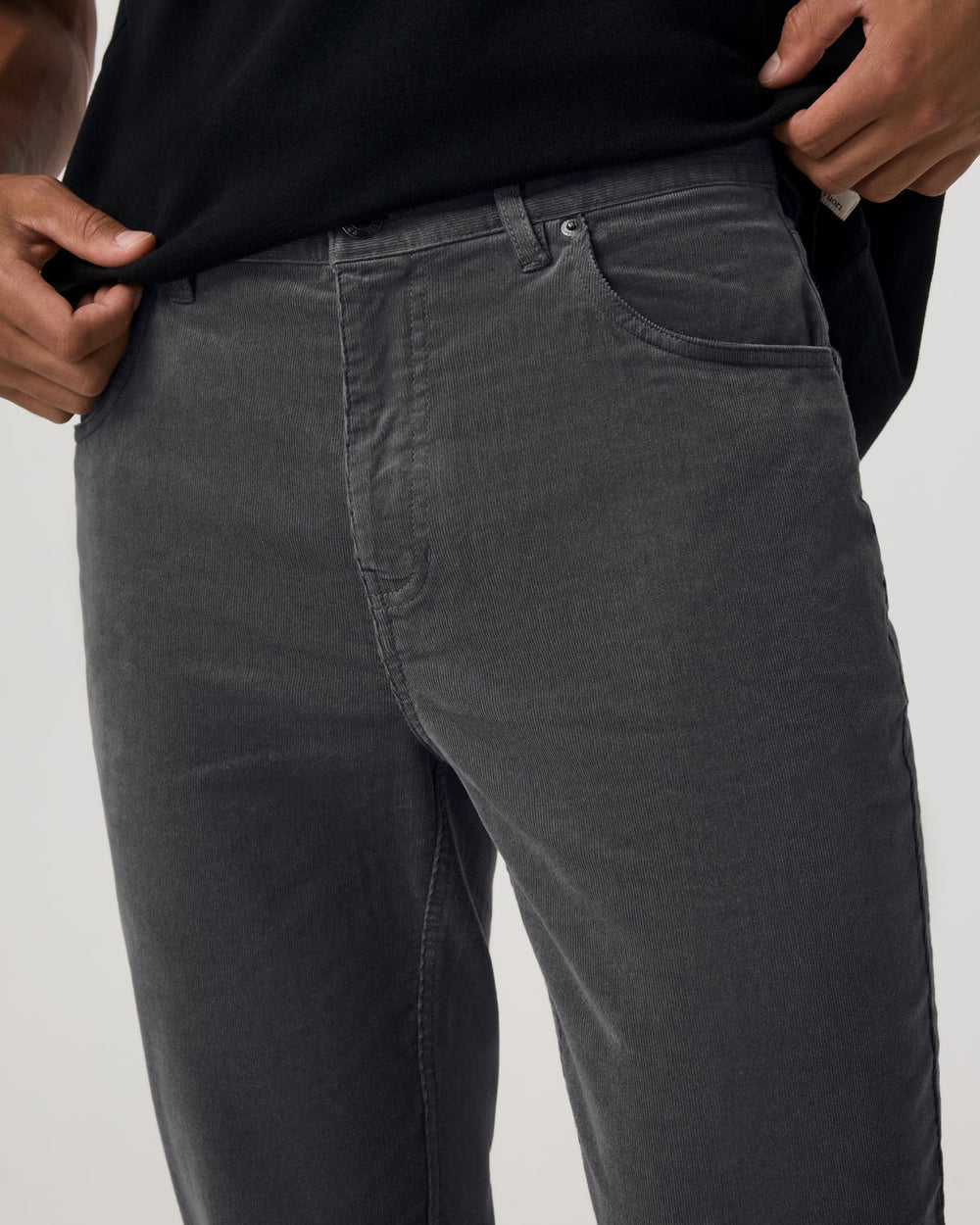 Optimist 5 Pocket Cord Pant Athletic Slim Fit Charcoal | Vuori For sale