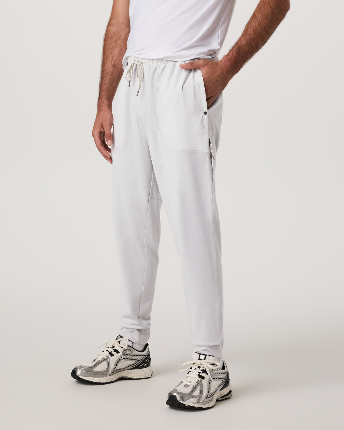 Sunday Mixed Media Jogger 28" Men's Frost Grey Joggers | Vuori On sale