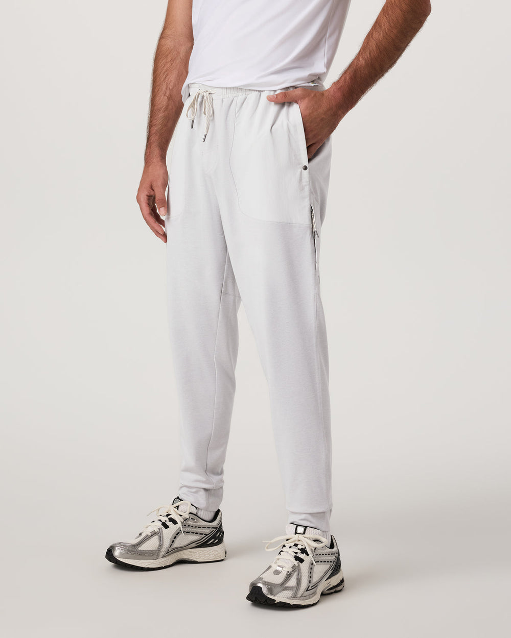 Sunday Mixed Media Jogger 28" Men's Frost Grey Joggers | Vuori On sale