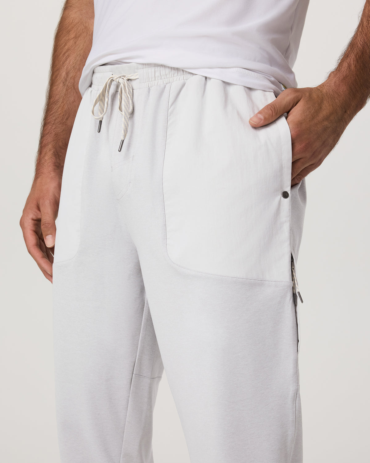 Sunday Mixed Media Jogger 28" Men's Frost Grey Joggers | Vuori On sale