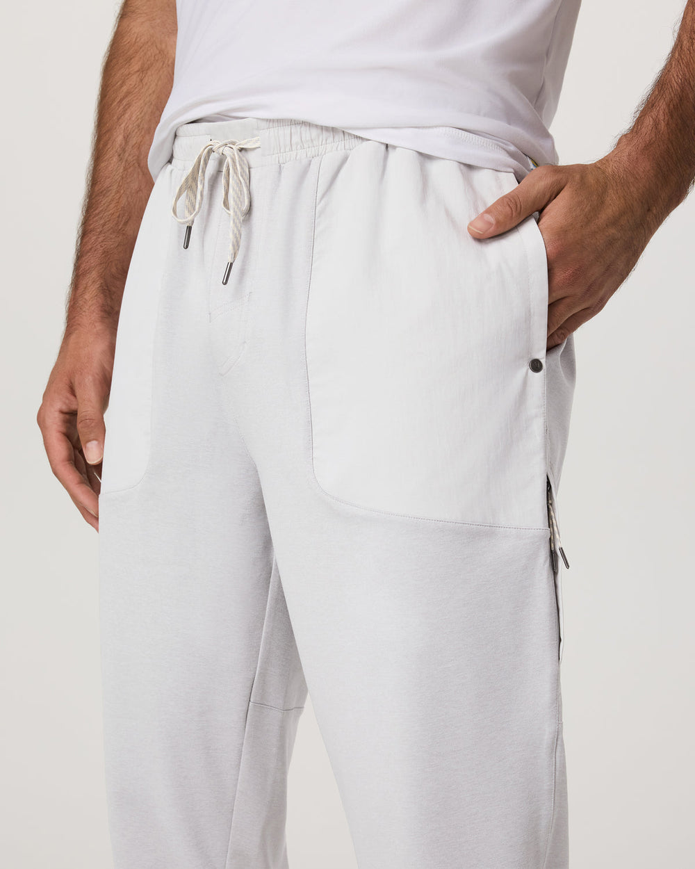Sunday Mixed Media Jogger 28" Men's Frost Grey Joggers | Vuori On sale