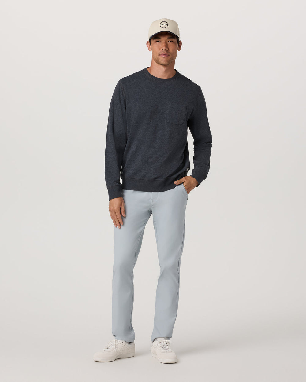 Men's Cascade Tech Chino Athletic Slim Fit 30" Blue Haze | Vuori For sale