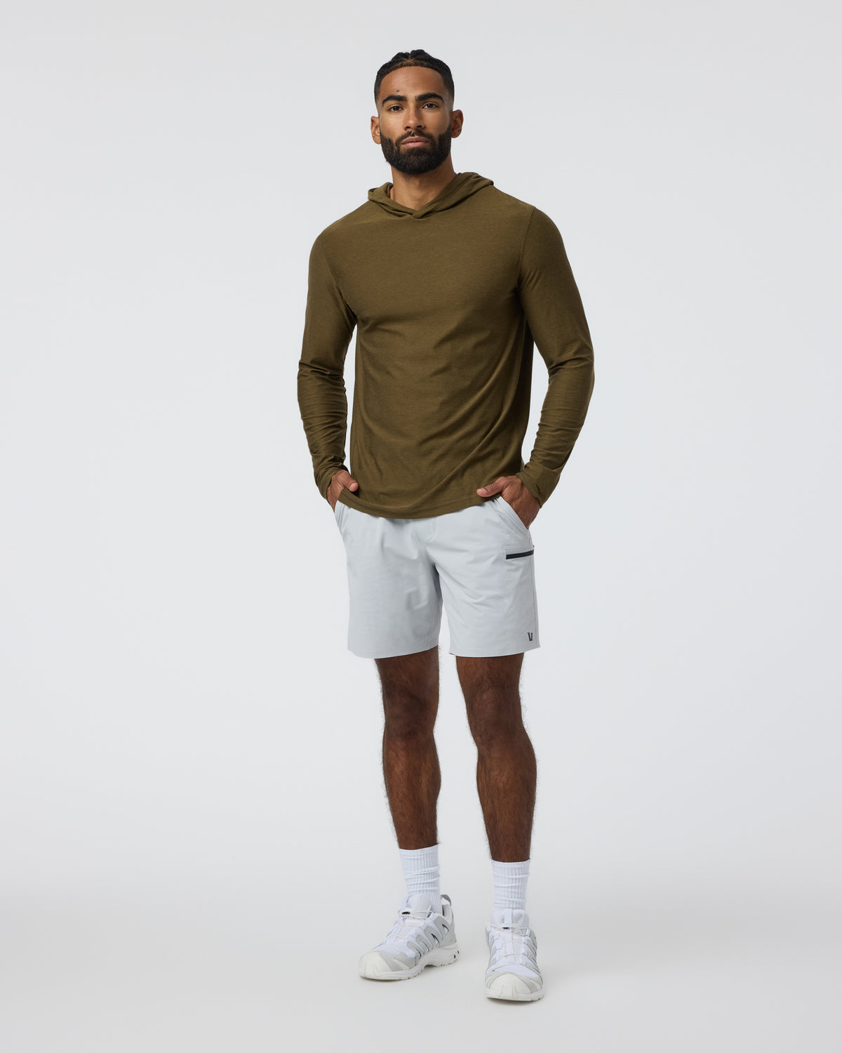 Grafton Short Unlined Classic Fit 7" Sky Grey | Vuori For sale