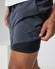 Elevate Kore Short Lined 7" Men's Navy Performance Shorts | Vuori On sale
