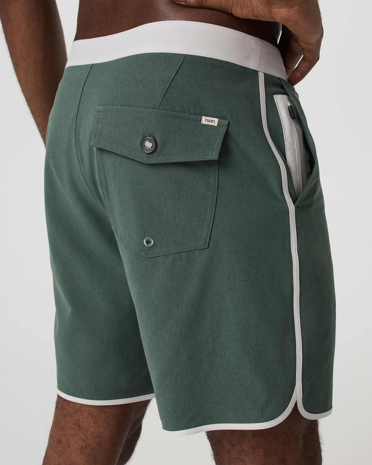 Men's Cruise Boardshort 7" Agate Green Linen Texture | Vuori Clothing