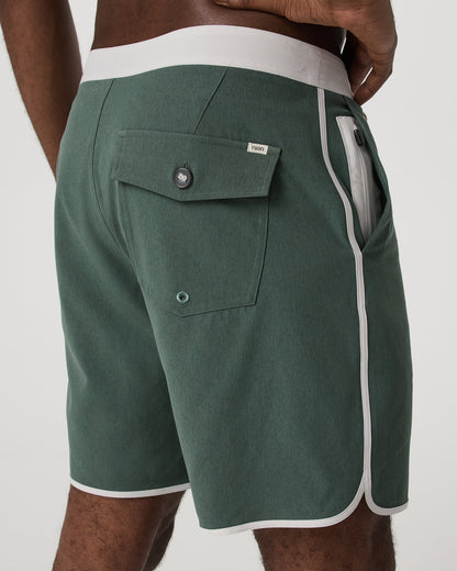 Men's Cruise Boardshort 7" Agate Green Linen Texture | Vuori Clothing