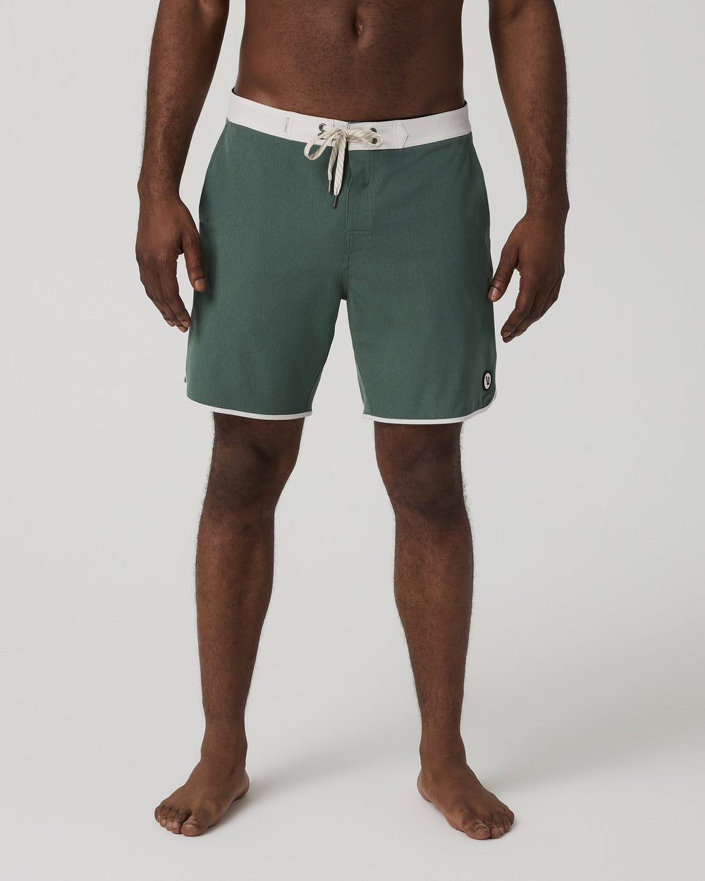 Men's Cruise Boardshort 7" Agate Green Linen Texture | Vuori Clothing