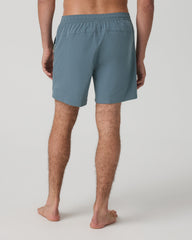 Maverick Volley Short Lined Men's Blue Sea Hybrid Shorts | Vuori Sale