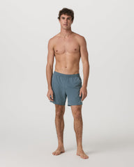 Maverick Volley Short Lined Men's Blue Sea Hybrid Shorts | Vuori Sale