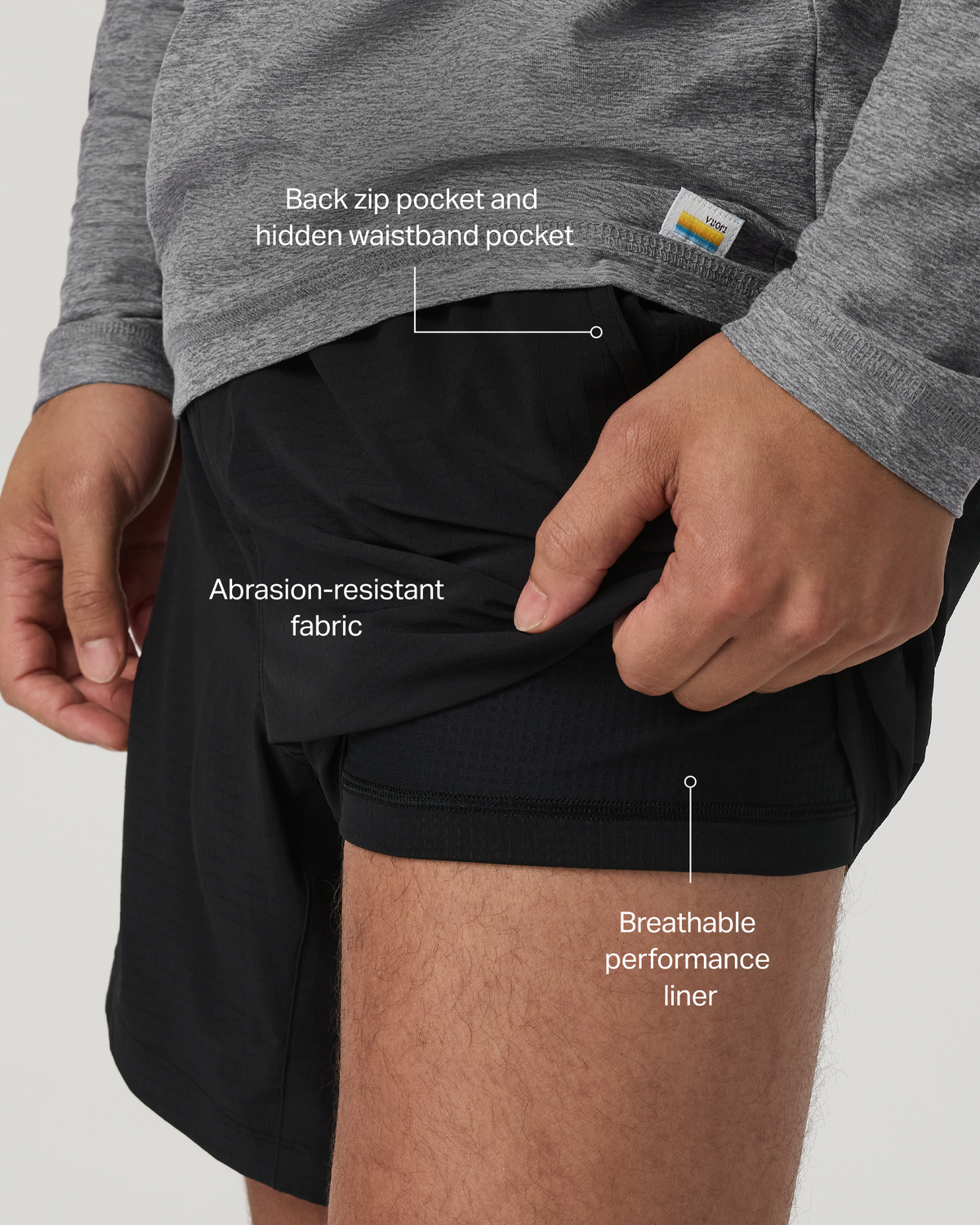 HardKore Short Lined 7" Men's Black Performance Shorts | Vuori On sale