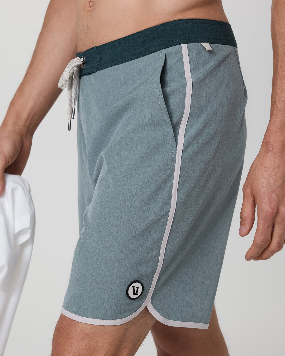 Cruise Boardshort Dusty Blue Linen Texture | Vuori Clothing