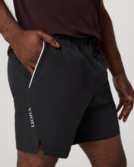 Crosscourt Short Unlined 7" Men's Black Tennis Shorts | Vuori Clothing