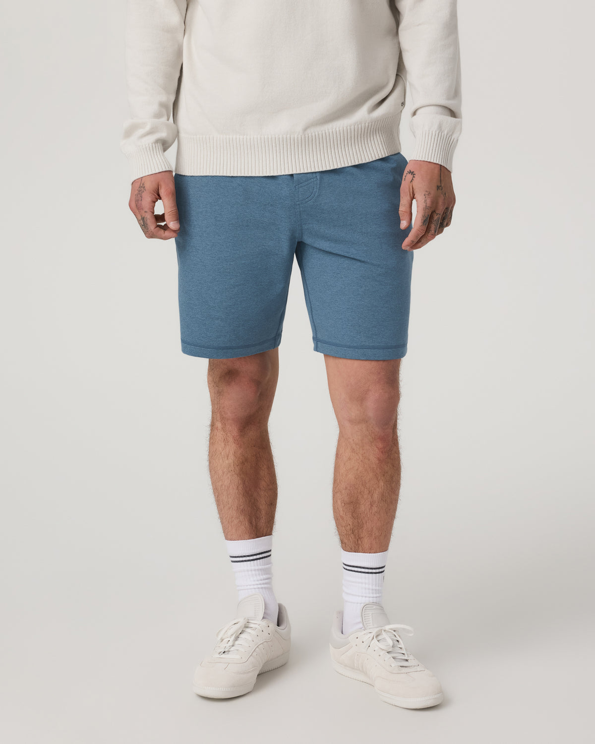 Coronado Short 8" Men's Pool Blue Heather Lounge Short | Vuori