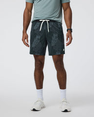 Kore Short Lined 7" Men's Black Leaves Athletic Shorts | Vuori Sale