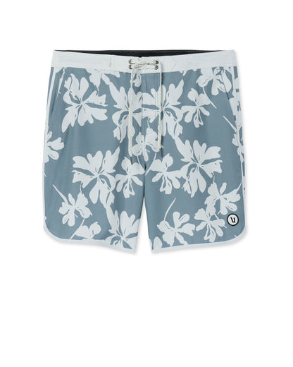 Cruise Boardshort Dusty Blue Plumeria | Vuori US