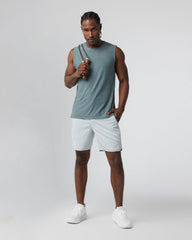 Banks Short Sky Grey Linen Texture Active Shorts | Vuori Online