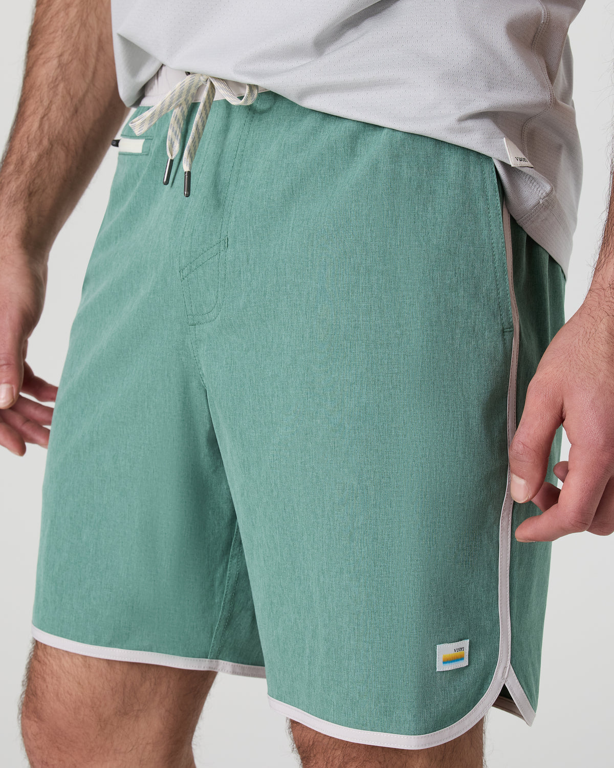 Banks Short Hedge Green Linen Texture | Vuori Discount