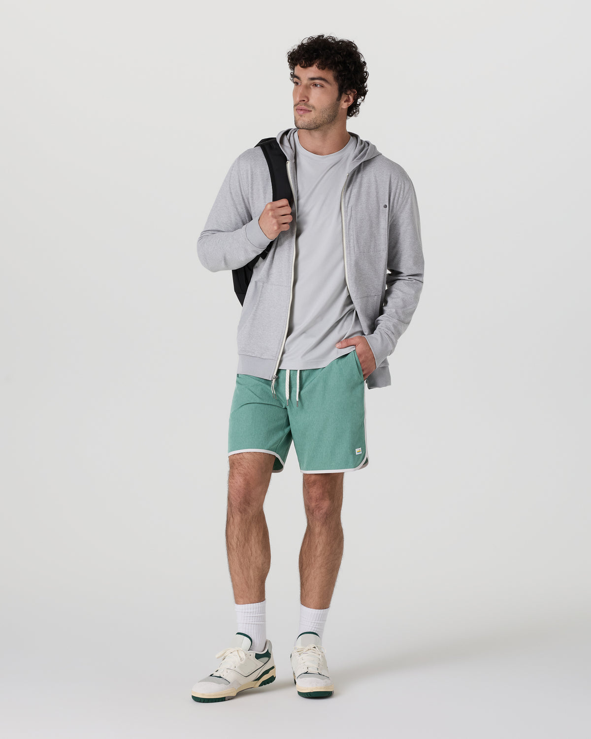 Banks Short Hedge Green Linen Texture | Vuori Discount