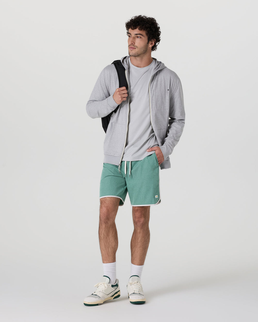Banks Short Hedge Green Linen Texture | Vuori Discount