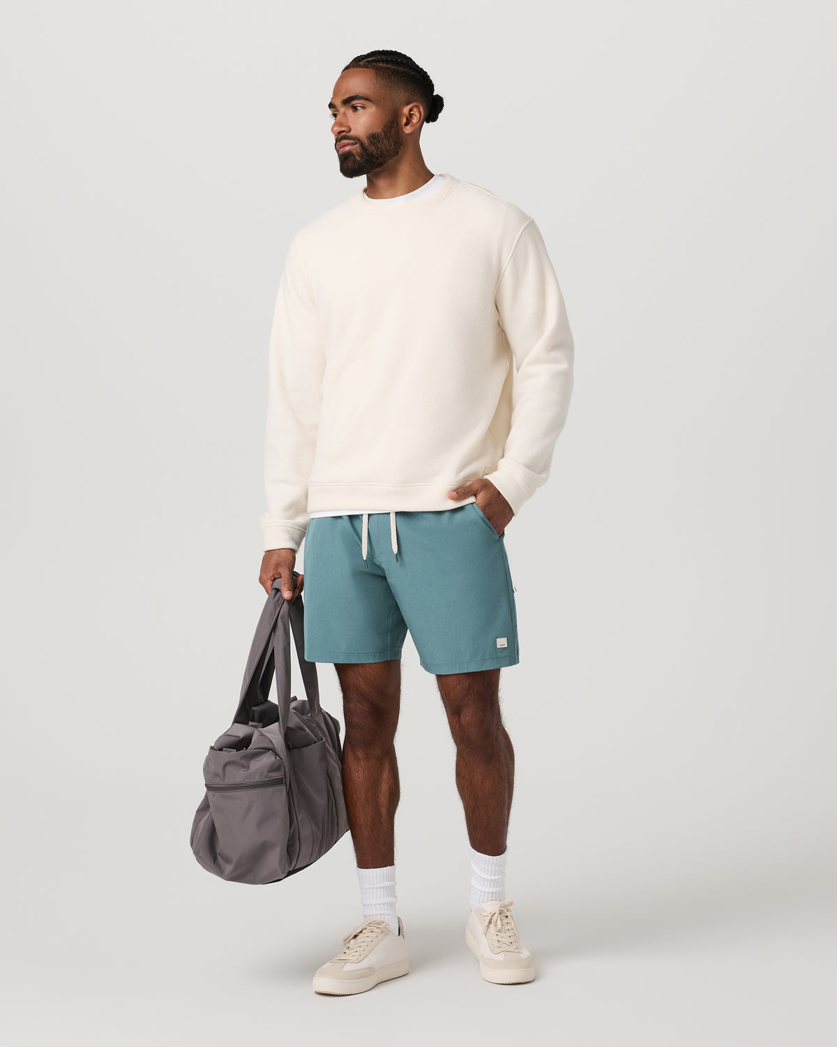 Banks Session Short Unlined 7" Bluegrass Linen Texture | Vuori Online