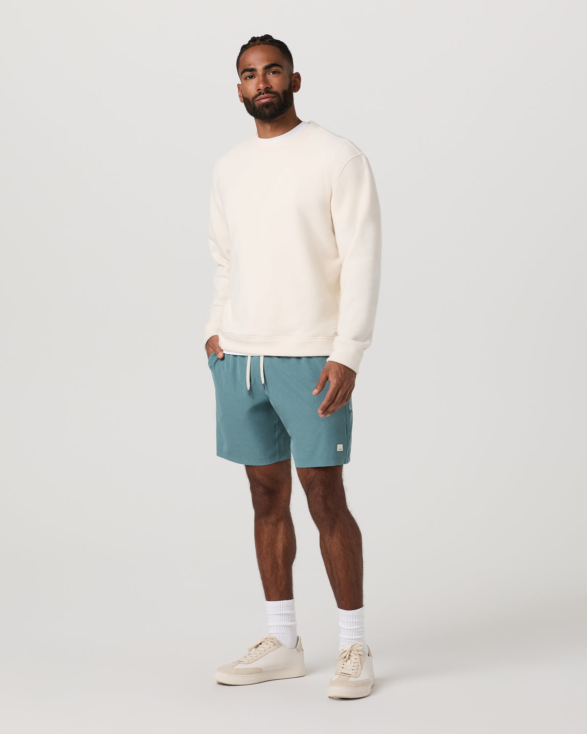 Banks Session Short Unlined 7" Bluegrass Linen Texture | Vuori Online