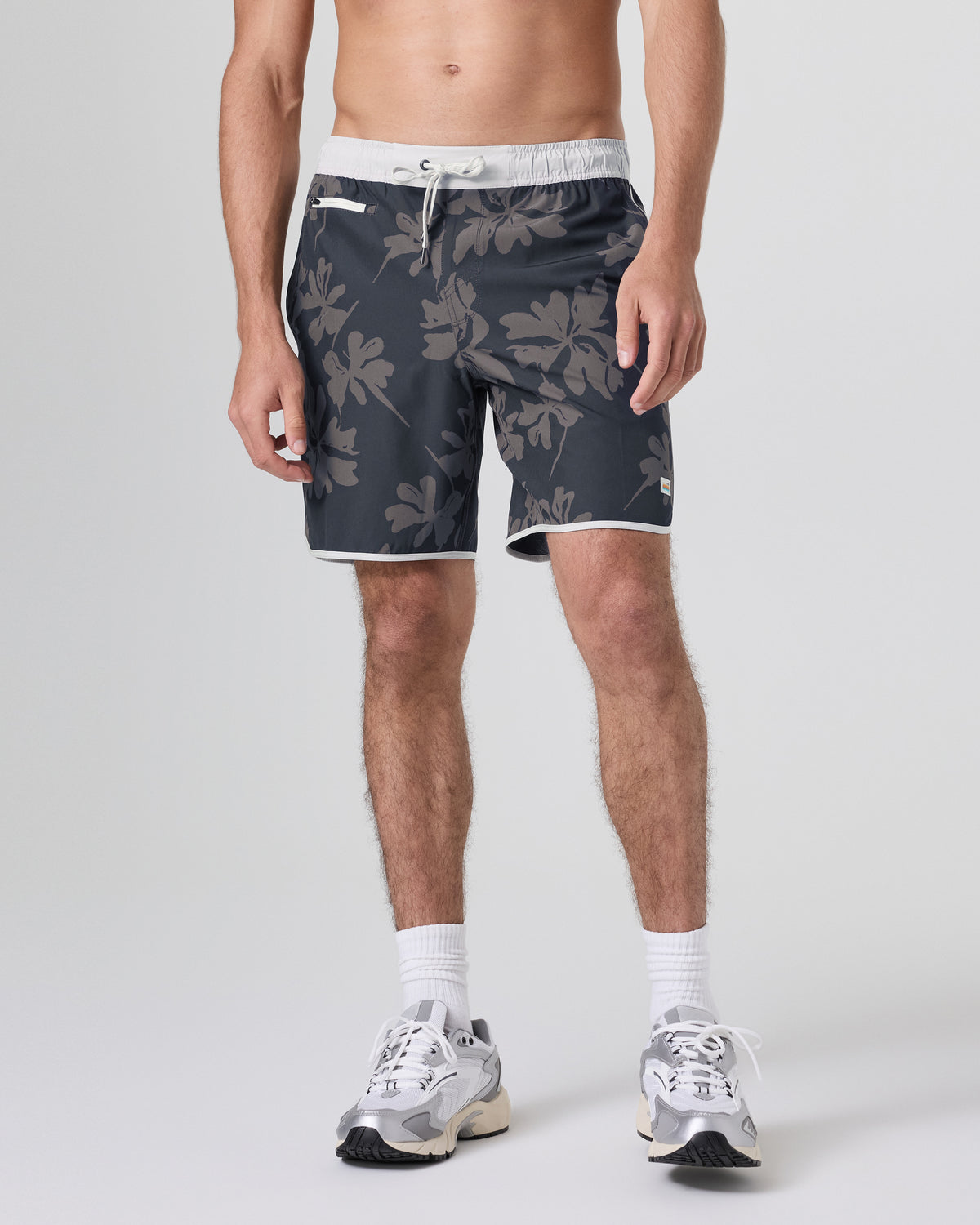 Banks Short Dark Pewter Plumeria Athletic Shorts | Vuori Clothing
