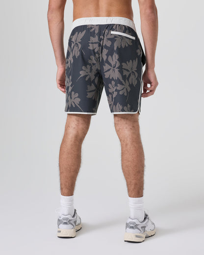 Banks Short Dark Pewter Plumeria Athletic Shorts | Vuori Clothing