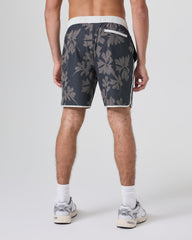 Banks Short Dark Pewter Plumeria Athletic Shorts | Vuori Clothing