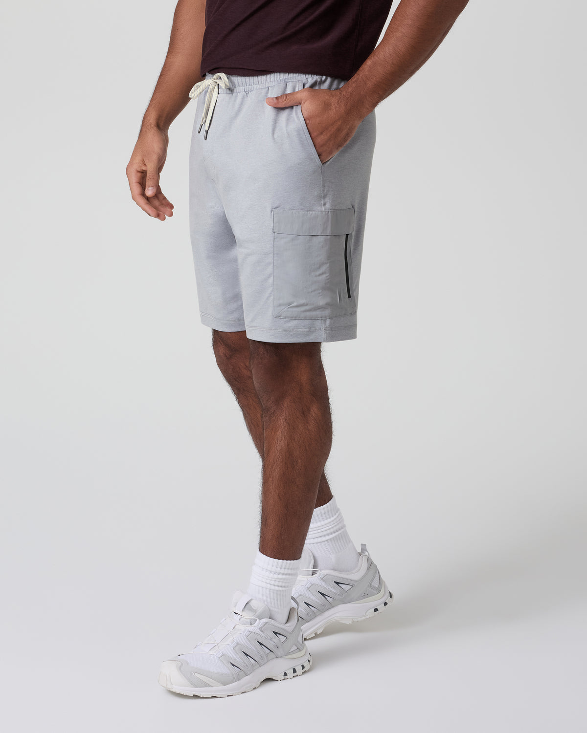 Sunday Performance Utility Short Classic Fit 8" Platinum Heather | Vuori
