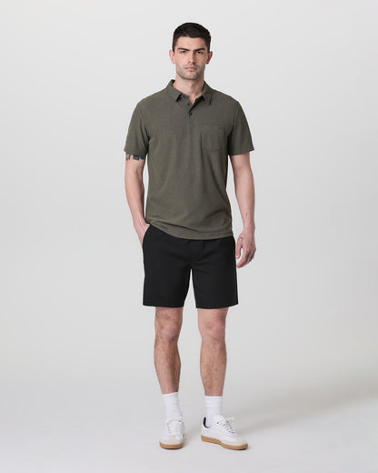 Cascade Crinkle Elastic Waist Short Classic Fit 8" Black | Vuori Clothing