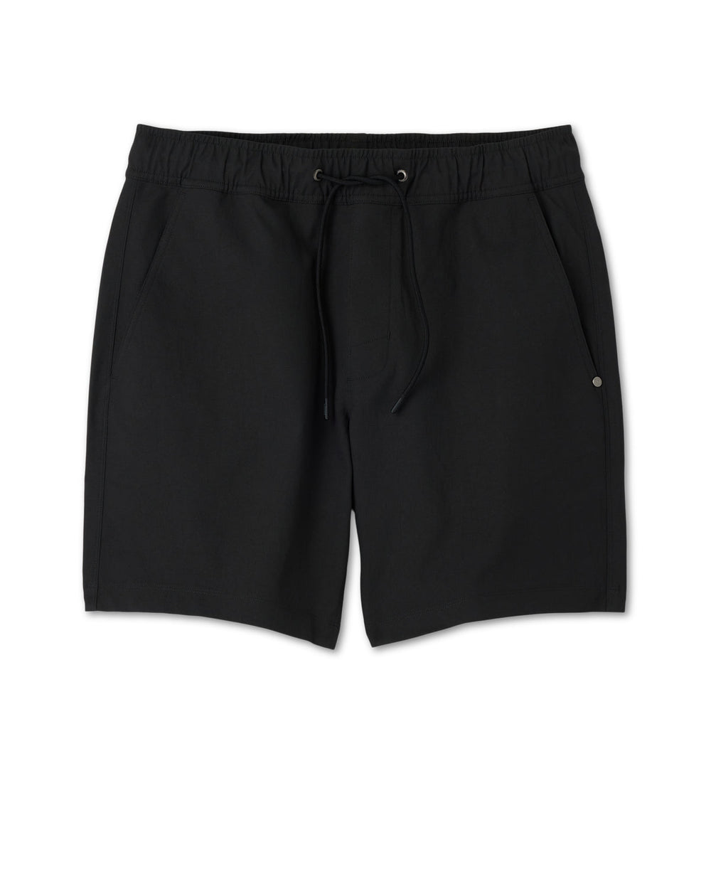 Cascade Crinkle Elastic Waist Short Classic Fit 8" Black | Vuori Clothing