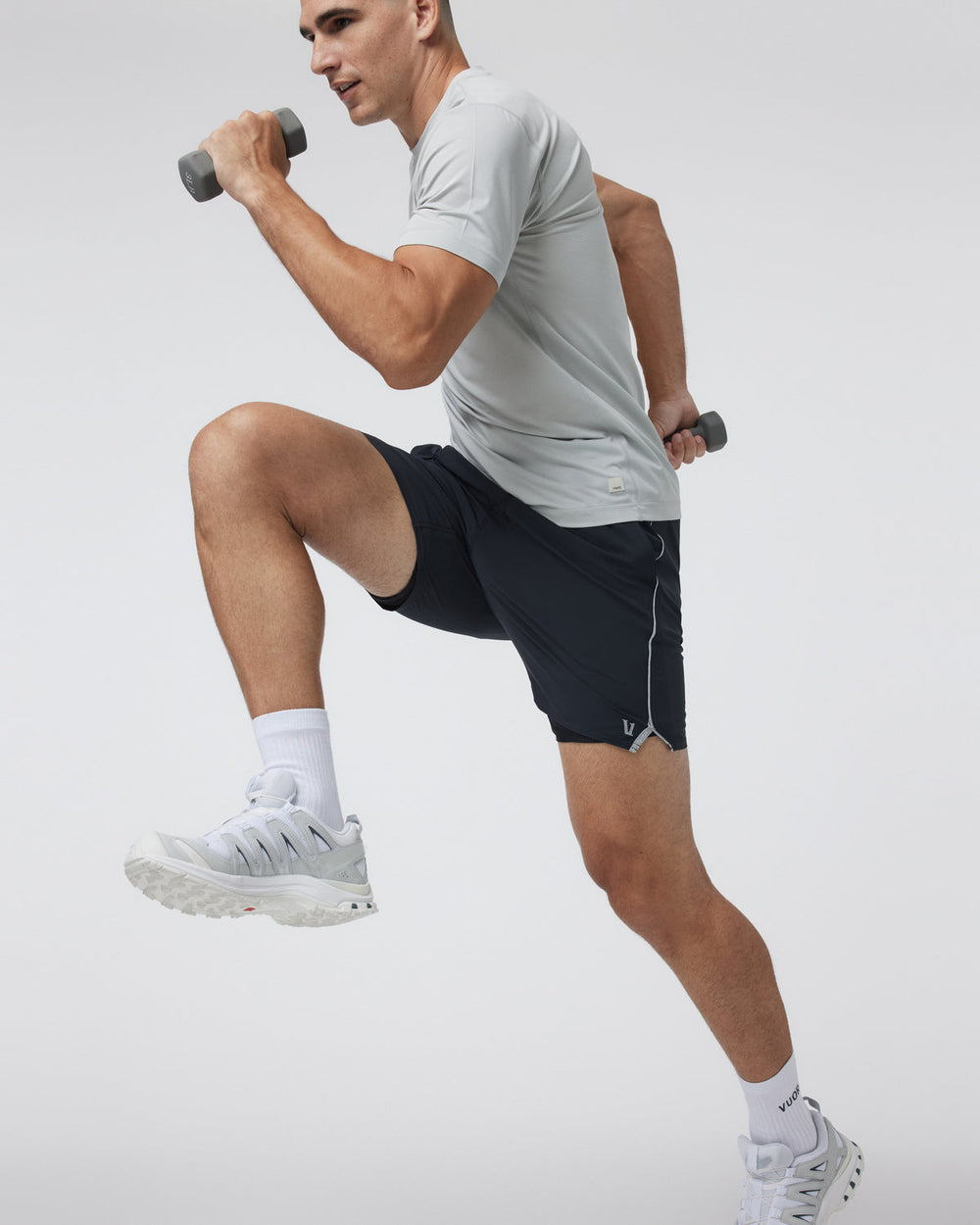 Trail Short 2.0 Black/Heather Grey Running Shorts | Vuori On sale