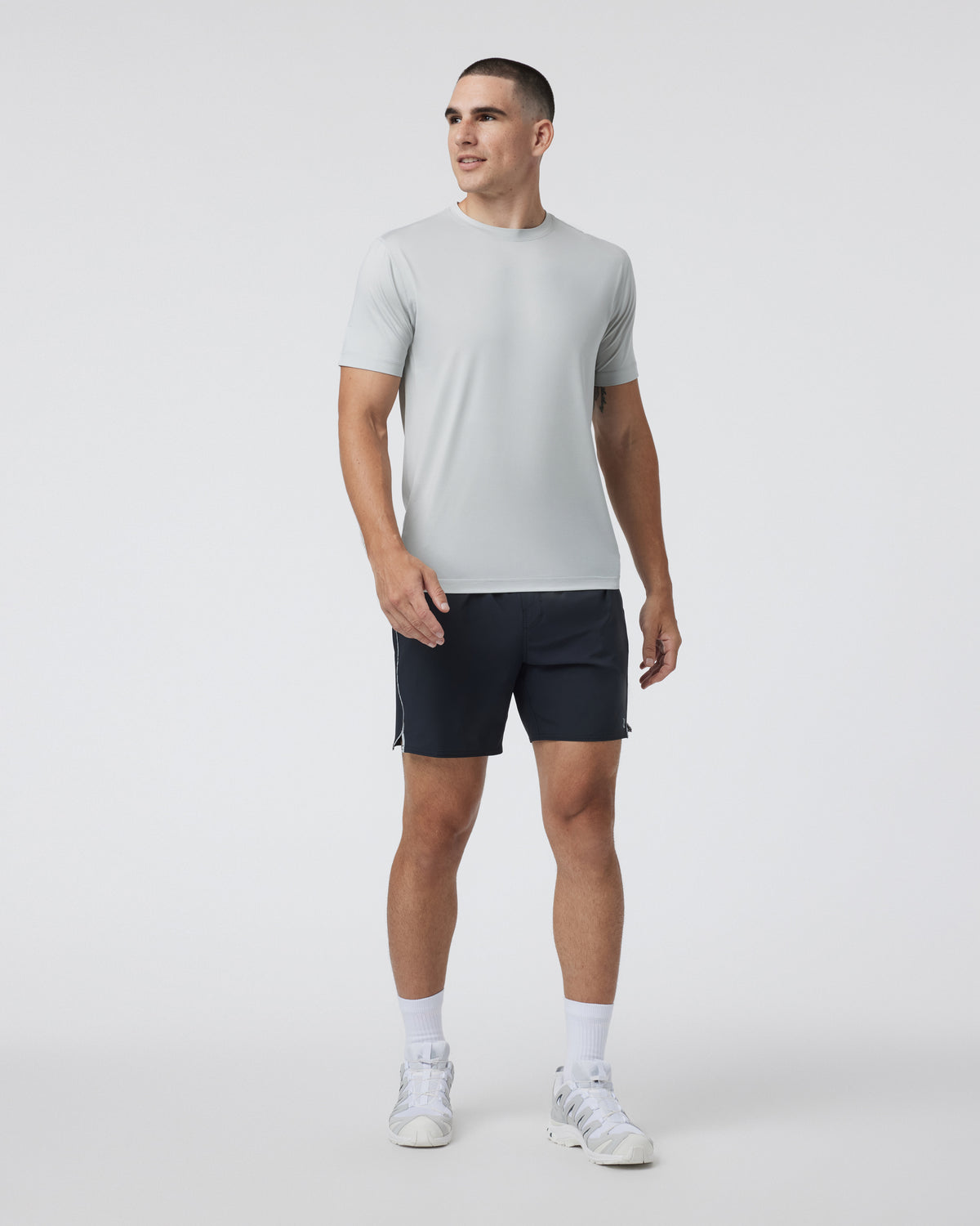 Trail Short 2.0 Black/Heather Grey Running Shorts | Vuori On sale