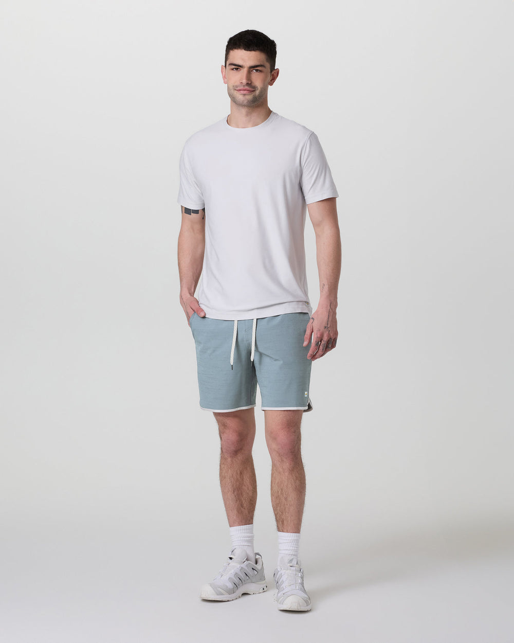 Banks Short Dusty Blue Slub Stripe Athletic Shorts | Vuori Discount