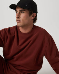 Cypress Vintage Crew Men's Firebrick Fleece Pullover | Vuori Sale
