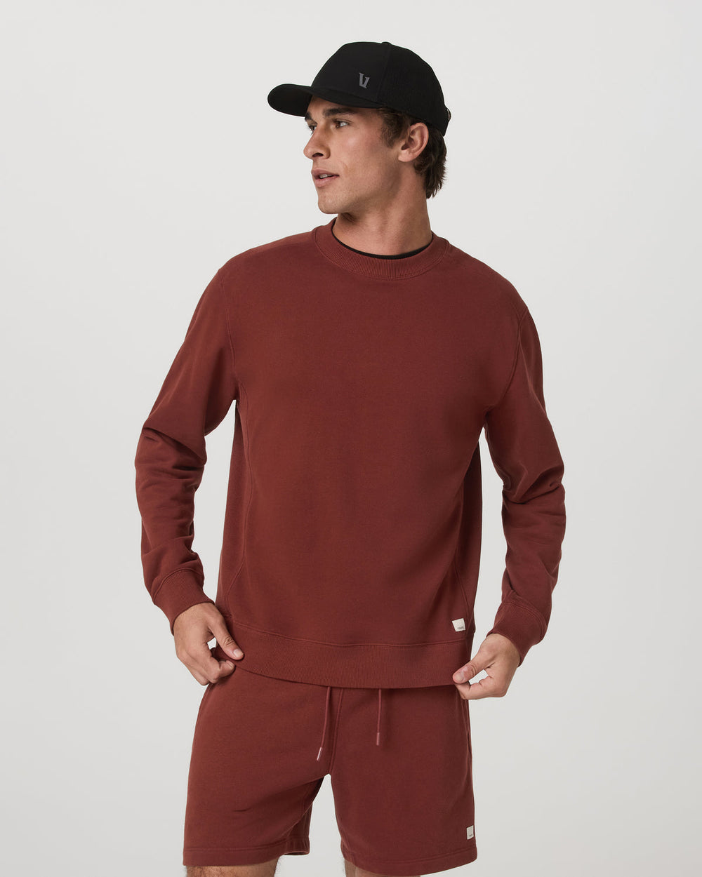 Cypress Vintage Crew Men's Firebrick Fleece Pullover | Vuori Sale