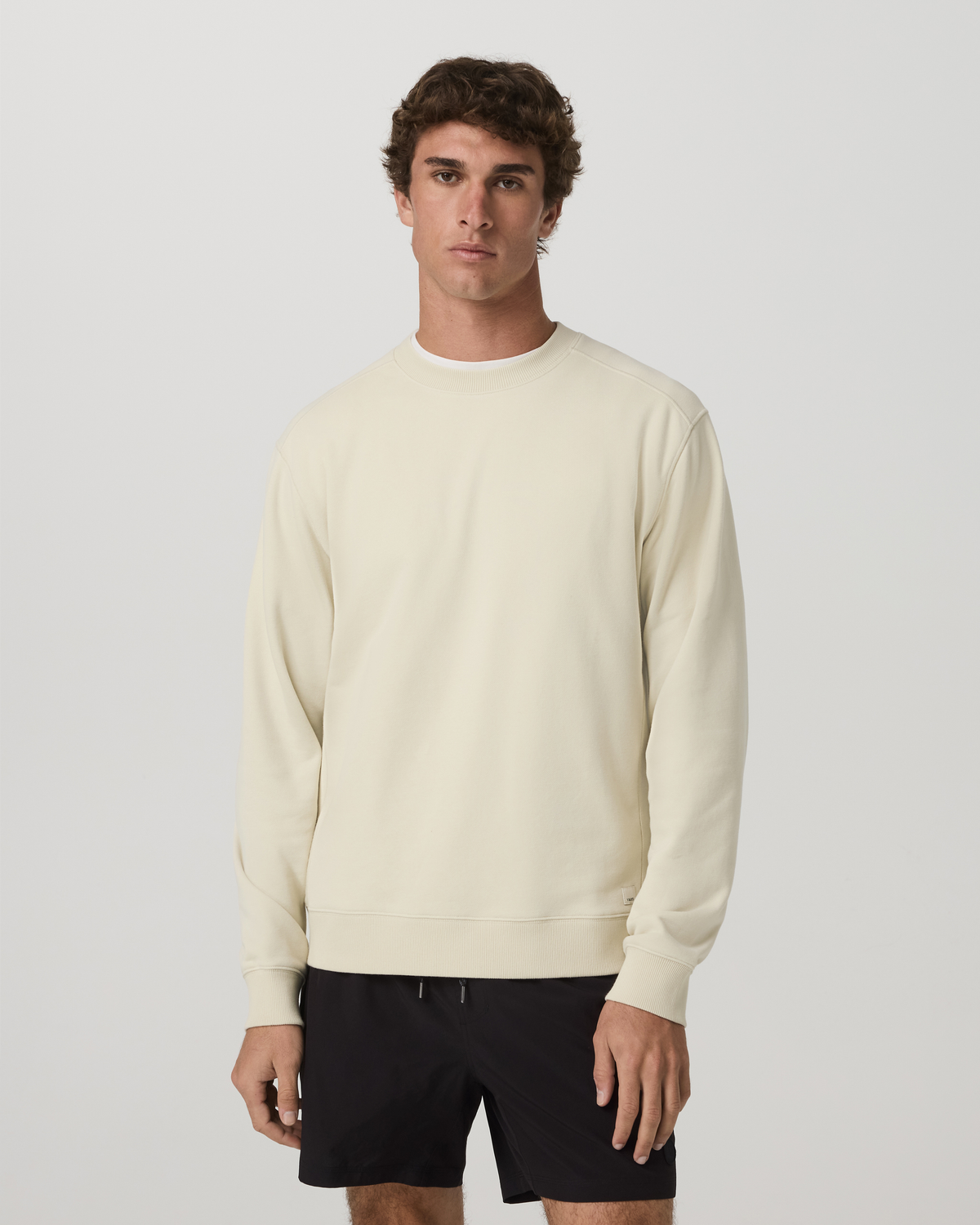 Cypress Vintage Crew Men's Sandalwood Fleece Pullover | Vuori On sale