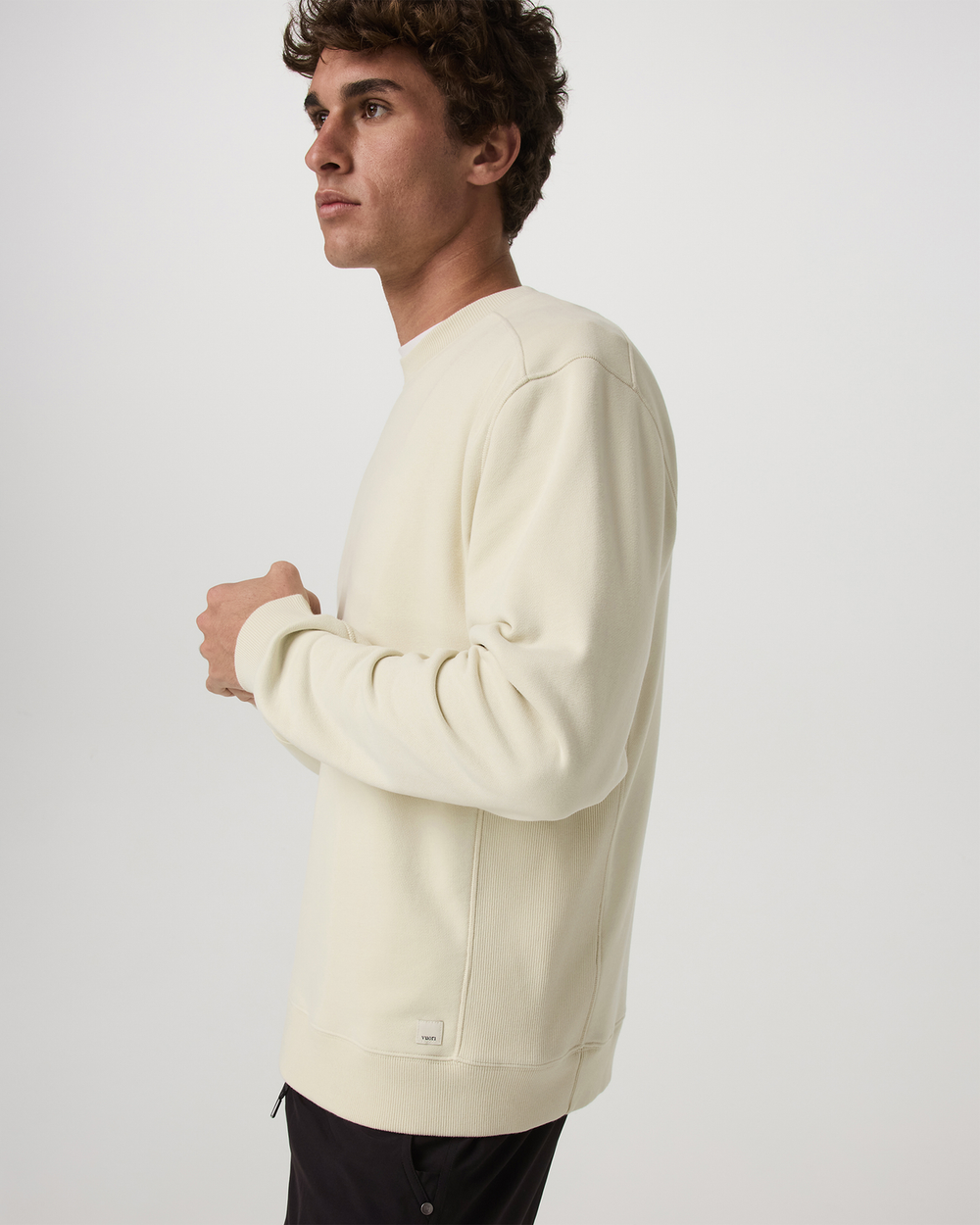 Cypress Vintage Crew Men's Sandalwood Fleece Pullover | Vuori On sale