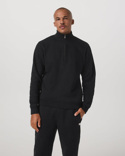 Seaside 1/2 Zip Classic Men's Black Pullover | Vuori Outlet