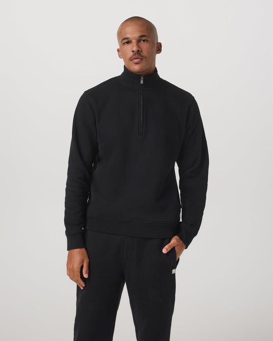 Seaside 1/2 Zip Classic Men's Black Pullover | Vuori Outlet