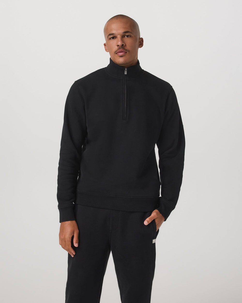 Seaside 1/2 Zip Classic Men's Black Pullover | Vuori Outlet