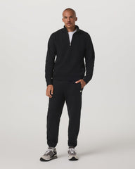 Seaside 1/2 Zip Classic Men's Black Pullover | Vuori Outlet