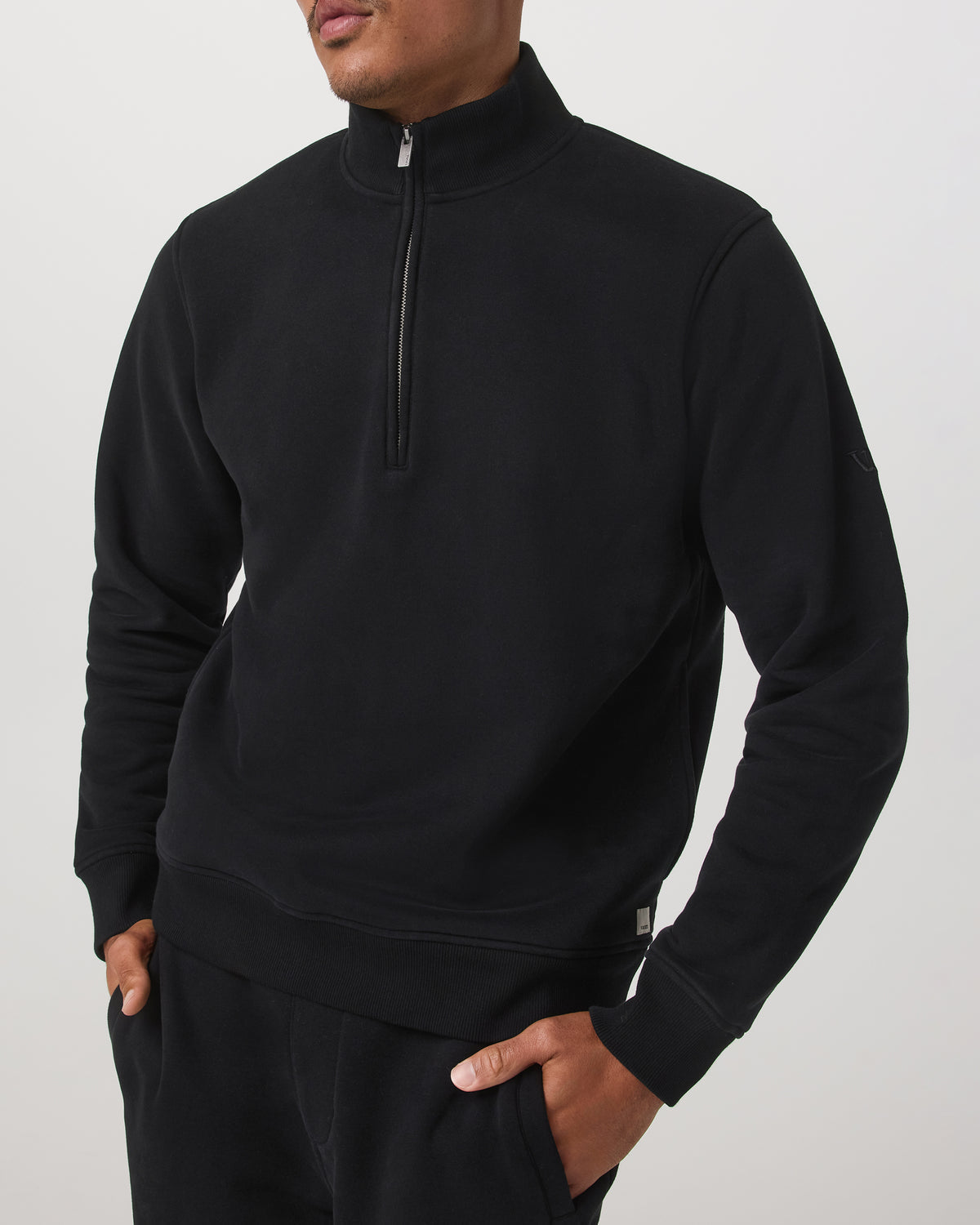 Seaside 1/2 Zip Classic Men's Black Pullover | Vuori Outlet