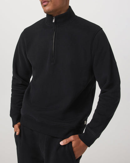 Seaside 1/2 Zip Classic Men's Black Pullover | Vuori Outlet