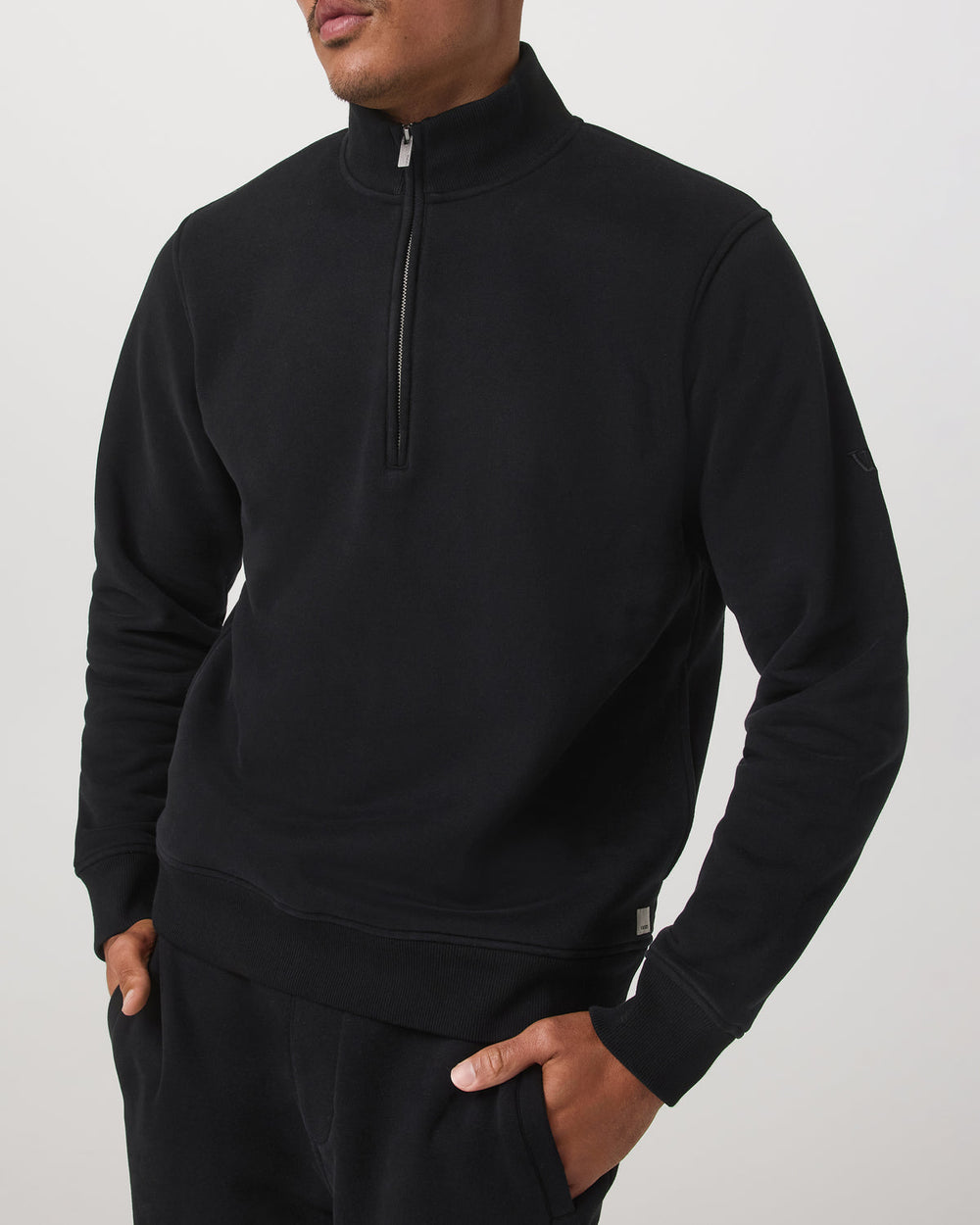 Seaside 1/2 Zip Classic Men's Black Pullover | Vuori Outlet