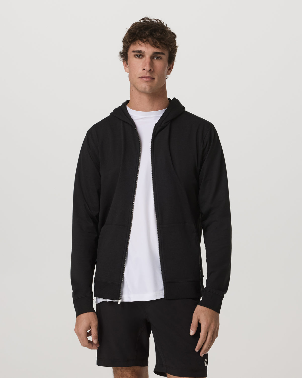 Coronado Full Zip Hoodie 2.0 Men's Black Heather Jacket | Vuori US