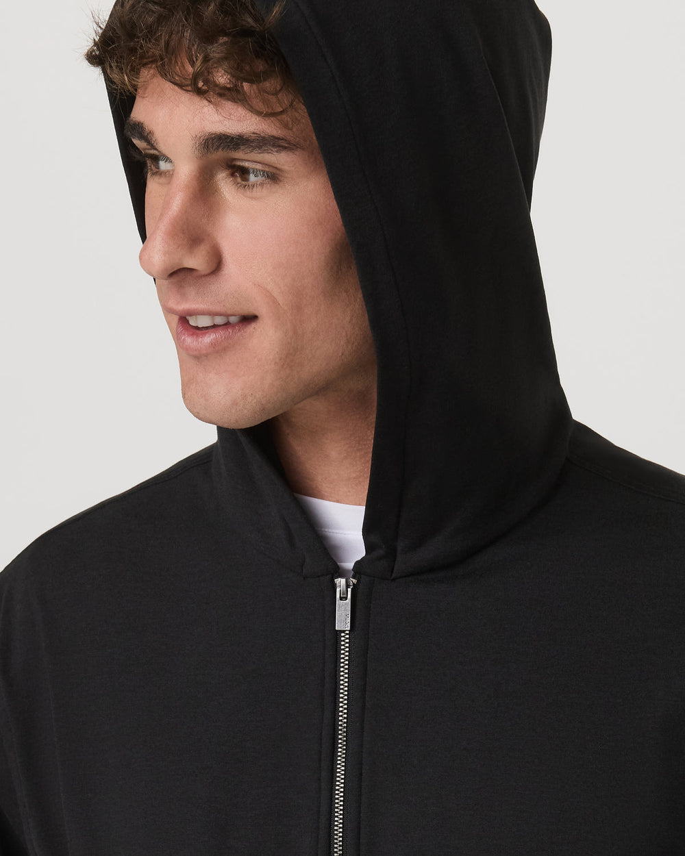 Coronado Full Zip Hoodie 2.0 Men's Black Heather Jacket | Vuori US